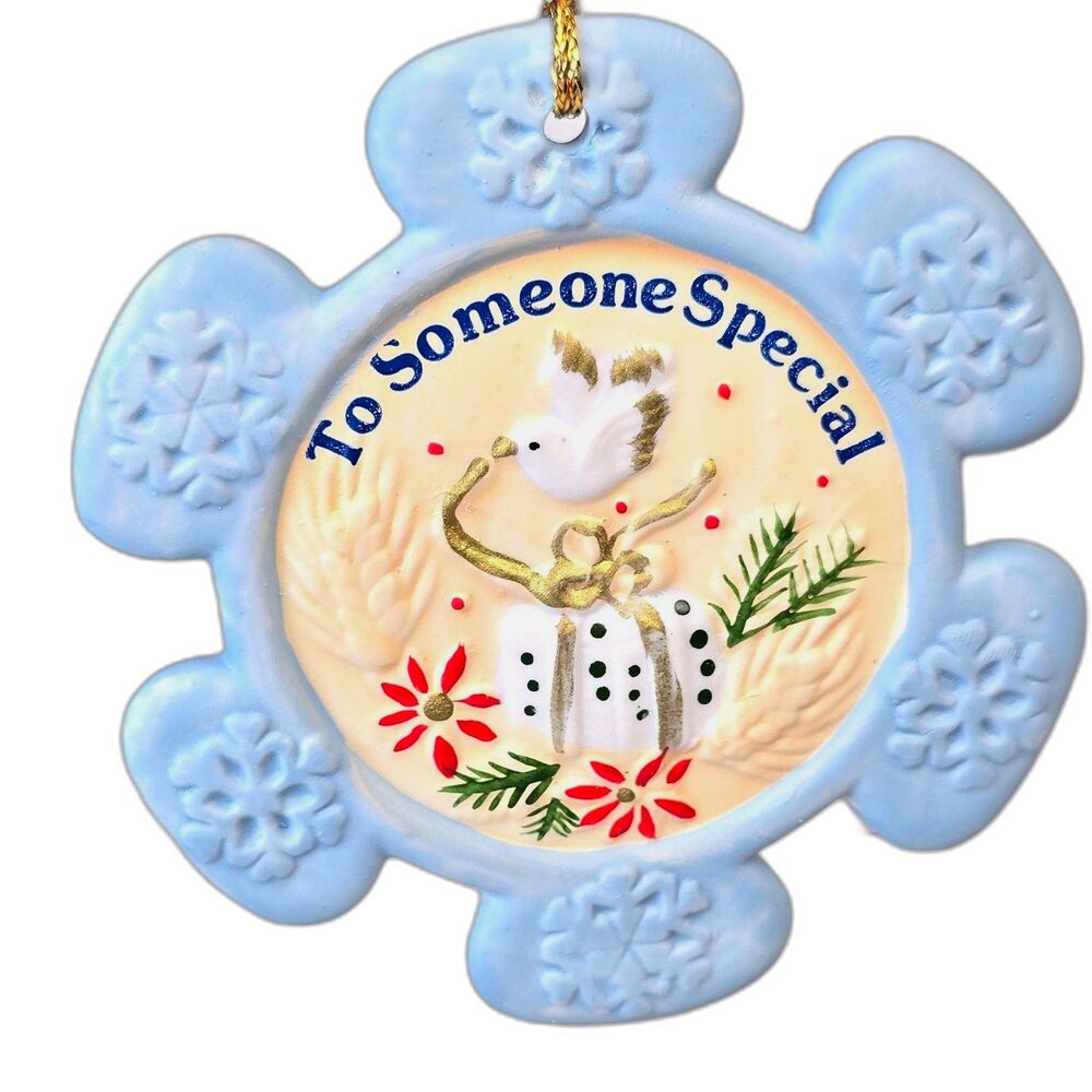 Vtg 80s Russ Berrie Christmas Keepsakes Someone Special Snowflake Ornament 2864